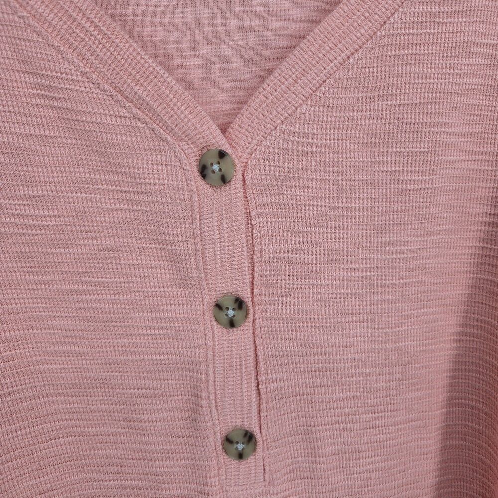 J. Jill Coral Blush Henley Long Sleeve Top - Picture 3 of 7